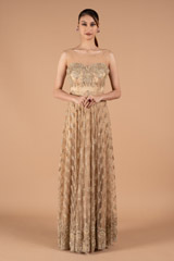 Beige Embroidered Gown4158 video